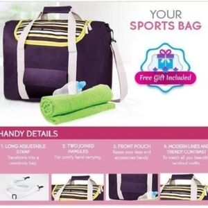 YVES ROCHER SPORTS BAG - PURPLE (NEW WITH TAGS)